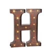 12 In. H "H" Rustic Brown Metal LED Lighted Letter-92669H 206625106