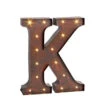 12 In. H "K" Rustic Brown Metal LED Lighted Letter-92669K 206625109