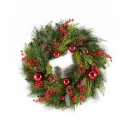 24 In. Mixed Pine Hampton Artificial Wreath-2207950 206634287