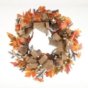 24 In. Pumpkin And White Berry Artificial Wreath-2207820 206498727 1 24 In. Pumpkin And White Berry Artificial Wreath-2207820 206498727