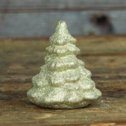 3 In. X 3.5 In. Champagne Ceramic Glitter Tree-13512 206633030