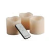 3 In. H Battery Operated Wavy Edge Wax LED Candle Set With Remote (3-Piece)-37845 206504432