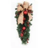 32 In. Battery Operated Holiday Burlap Artificial Teardrop With 35 Clear LED Lights-BOWOTHD153E 205983481