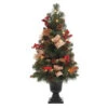 32 In. Natural Pine Potted Artificial Christmas Tree With Pinecones, Red Berries And Burlap-2167780HD 205080560