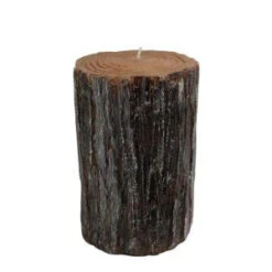 3.5 In. X 6 In. Bark Pillar Candle-9XF76COZ 203726160