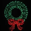 36 In. Pre-Lit LED Outdoor Wreath With Bow Sculpture And 280 C5 Twinkling Green And Red Lights-7407096UHO 205182056