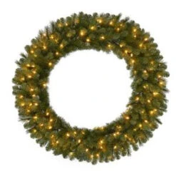 48 In. Pre-Lit LED Wesley Pine Artificial Christmas Wreath X 366 Tips With 120 Plug-In Indoor/Outdoor Warm White Lights-GD40M2L46L02 206795429