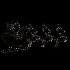 50 In. Pro-Line LED Wire Decor Santa Sleigh And Reindeer-96575_MP1 206949533
