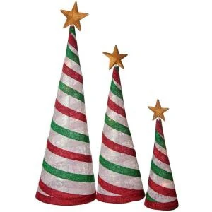 54 In., 42 In., 30 In. Glittering Snowflake Fabric Lantern Cone Trees, Peppermint (Set Of 3)-57720075X 206578310 1 54 In., 42 In., 30 In. Glittering Snowflake Fabric Lantern Cone Trees, Peppermint (Set Of 3)-57720075X 206578310