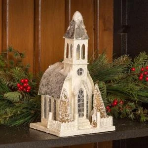 5.75 In. X 5.5 In. X 11 In. White Mache Snow Steeple Dome Church-11742 206632879 1 5.75 In. X 5.5 In. X 11 In. White Mache Snow Steeple Dome Church-11742 206632879