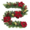 6 Ft. Unlit Burgundy Poinsettia Artificial Garland-2258470HD 205994550