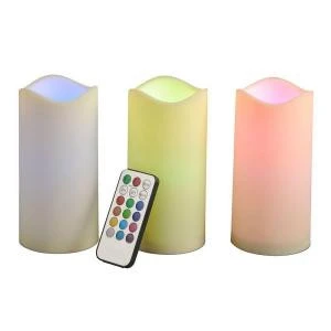 6 In. H Battery Operated Indoor/Outdoor Candle With Color-Changing Remote (Set Of 3)-41537 206504437 1 6 In. H Battery Operated Indoor/Outdoor Candle With Color-Changing Remote (Set Of 3)-41537 206504437