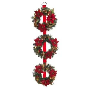 60 In. Battery Operated Triple Artificial Poinsettia Wreath With 48 Clear LED Lights-2258580HD 205984094 1 60 In. Battery Operated Triple Artificial Poinsettia Wreath With 48 Clear LED Lights-2258580HD 205984094