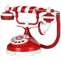 6.50 In. Santa's Christmas Candy Stripe Telephone-38396 206950385