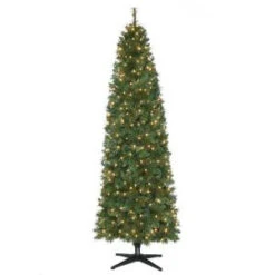 7 Ft. Pre-Lit LED Wesley Pine Artificial Christmas Pencil Tree X 835 Tips With 300 UL Indoor Warm White Lights-TG70M5275L01 206795430