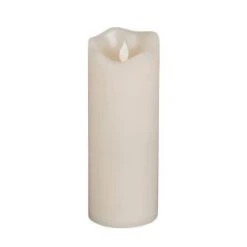 8 In. H Battery Operated Bisque Vanilla Scent Wax Motion Flame Timer Candle-42541 206504448