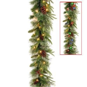 9 Ft. Colonial Garland With Battery Operated Dual Color LED Lights-PECO7-395D-9AB 300330528 1 9 Ft. Colonial Garland With Battery Operated Dual Color LED Lights-PECO7-395D-9AB 300330528