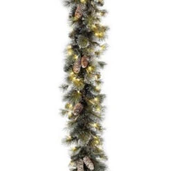 9 Ft. Glitter Pine Garland With Clear Lights-GP1-300-9A-1 300330584