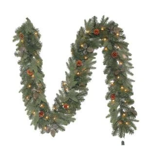 9 Ft. Greenland Artificial Garland With 50 Clear Lights-GT90P2534C00 204150071 1 9 Ft. Greenland Artificial Garland With 50 Clear Lights-GT90P2534C00 204150071