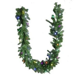 9 Ft. LED Pre-Lit Branch Garland With Micro-Style Pure White And C6 Multi-Color Lights-4824106-30HO 206771082
