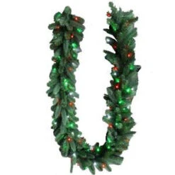 9 Ft. LED Pre-Lit Branch Garland With Micro-Style Red, Green And Pure White Lights-4824106-C29HO 206771084