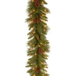9 Ft. Pine Cone Garland With Clear Lights-PC-9GLO-1 300330535