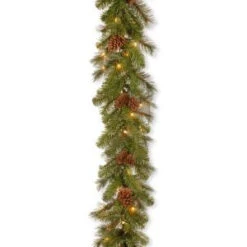 9 Ft. Pine Ridge Berry Garland With Clear Lights-PR4-300-9B-1 300330543