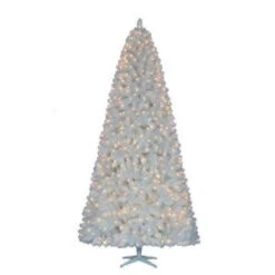9 Ft. Pre-Lit LED Glossy White North Hill Spruce Quick Set Tree X 1973 Tips, 700 Indoor Low Voltage Warm White Lights-TG90M2O71L00 206795475