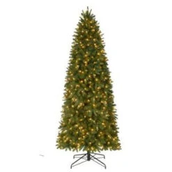 9 Ft. Pre-Lit LED Sierra Nevada PE/PVC Slim Artificial Christmas Quick Set Tree X 2046 Tips With 550 Warm White Lights-TG90P3A38L03 206795401
