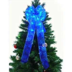 9 In. 36-Light LED Blue Ribbon Bow-RB33-B009-A 202371856 1 9 In. 36-Light LED Blue Ribbon Bow-RB33-B009-A 202371856