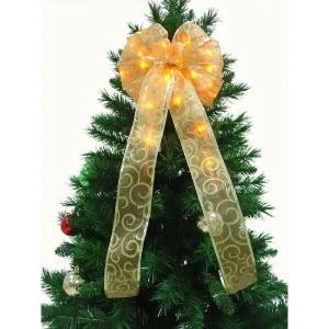 9 In. 36-Light LED Gold Ribbon Bow-RB34-Y009-A 202371858 1 9 In. 36-Light LED Gold Ribbon Bow-RB34-Y009-A 202371858