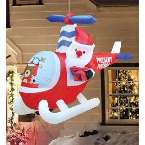 Airflowz 6 Ft. Inflatable Hanging Animated Santa Helicopter Reindeer-74657 206996241 1 Airflowz 6 Ft. Inflatable Hanging Animated Santa Helicopter Reindeer-74657 206996241