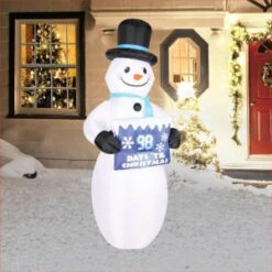 Airflowz 7 Ft. Inflatable Electronic Countdown Sign With Snowman-74670 206996264