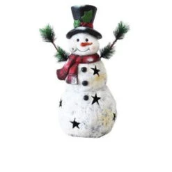 Alpine 22 In. Christmas Snowman Statuary With Black Stars-MCC302 206212954