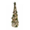 Alpine 24 In. Rattan And Berry Christmas Cone Tree With 20 LED Lights-CIM158HH 207140316