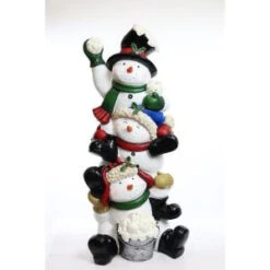 Alpine 37 In. Snowmen Statue With Color Changing LED Lights-ZAB204 207140370