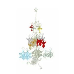 Alpine 46 In. Indoor Pre-Lit Christmas Tree Hanging Decoration Metal Stand-AJY198 207140297