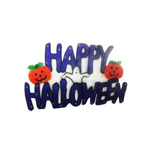 Alpine 6 In. Happy Halloween Indoor Hanging Decor With 10 LED Lights-DEM150S 206212949 1 Alpine 6 In. Happy Halloween Indoor Hanging Decor With 10 LED Lights-DEM150S 206212949