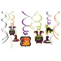 Amscan 10 In. Witch's Crew Swirl Decorations (12-Count, 3-Pack)-670441 300598946