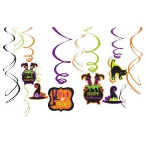 Amscan 10 In. Witch's Crew Swirl Decorations (12-Count, 3-Pack)-670441 300598946 1 Amscan 10 In. Witch's Crew Swirl Decorations (12-Count, 3-Pack)-670441 300598946