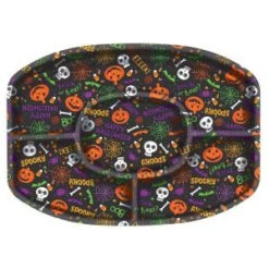 Amscan 1.25 In. Spooktacular Plastic Sectional Platter (5-Pack)-430183 300598918
