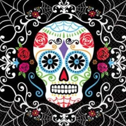 Amscan 5 In. X 5 In. Day Of The Dead Beverage Napkins (36-Count, 3-Pack)-701519 300598931