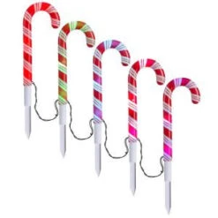 APPLights 18.11 In. LED Candy Cane (RGB) Pathway Stakes (Set Of 5)-12856 206768307