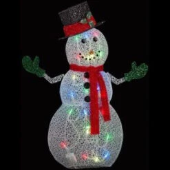 APPLights 50 In. Crystal Swirl Snowman Lighted Yard Sculpture-39708 206768192