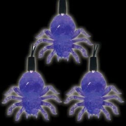 Battery Operated 10-Light LED Purple Halloween Spider Light Set (Set Of 2)-97-602-20 204619501