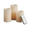 Battery Operated Wavy Edge Wax Candle Set With Remote (3-Piece)-37844 206504431
