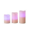 Bisque, Vanilla Scent, Color Changing Wax Candle Set With Timer (3-Piece)-43002 206504458