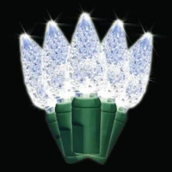 Brite Star 35-Light LED White Battery-Operated C6 Light Set-41-621-00 203040660