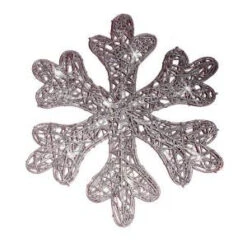 Brite Star Battery Operated 25-Light LED Spun Glitter Silver Snowflake-48-239-00 203538942