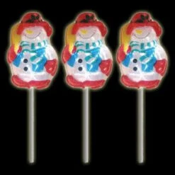 Brite Star Battery Operated Pure White Twinkling LED Snowman Icy Pathmarkers-48-847-00 203542435